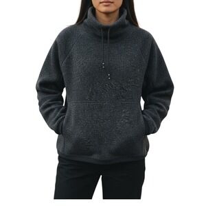 Nike Fleece Pullover Sweatshirt Gray Funnel Neck Athletic Top